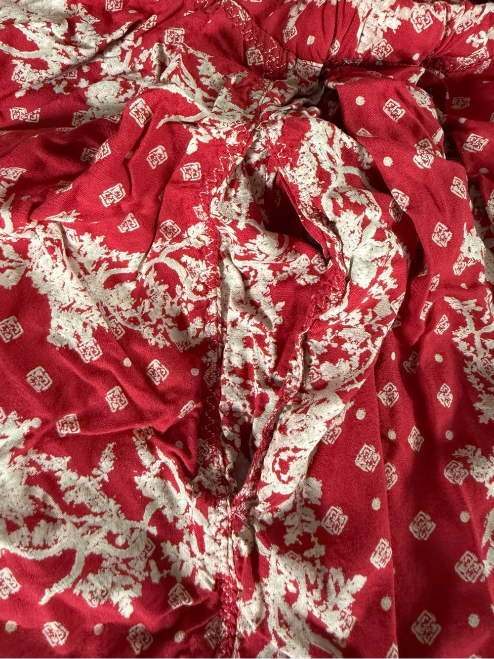 Free People Red Printed Harem Sleep Pants - Picture 7 of 10